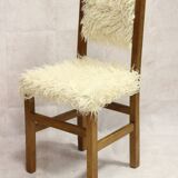 fur and wood chair
