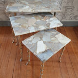 Brass and marble tables