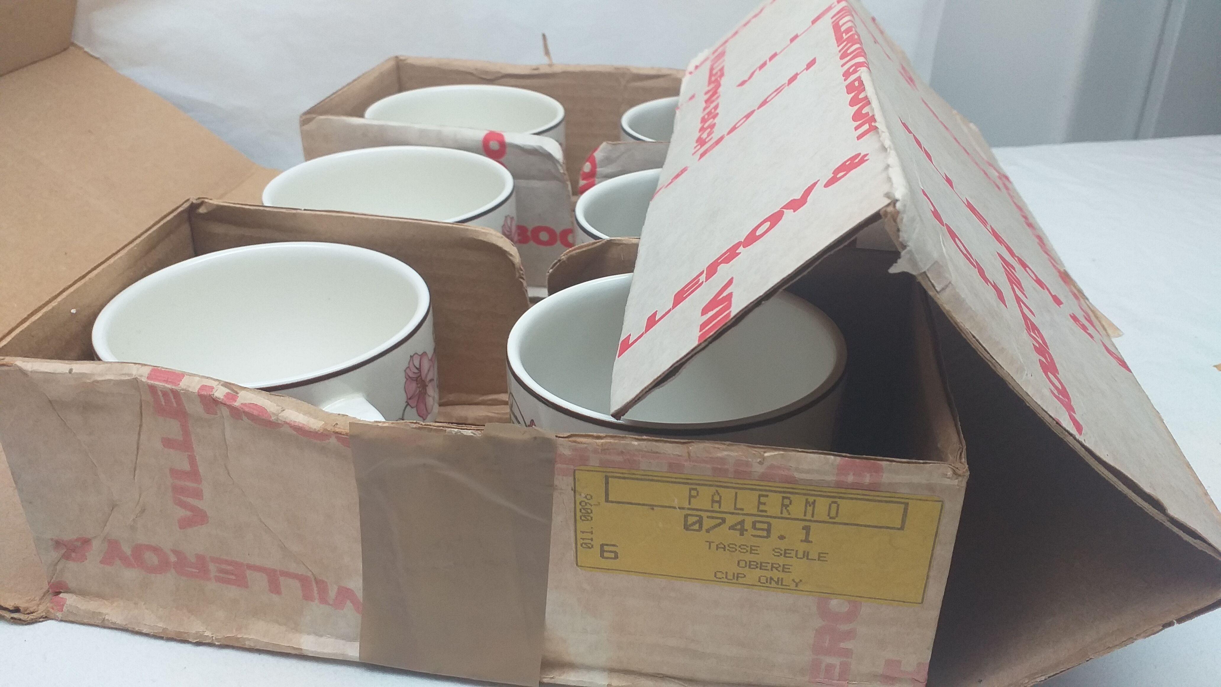 Lot 6 chocolate cups Villeroy and Boch Palermo cardboard