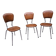Set of 3 faux leather/steel chairs from the 50s/60s