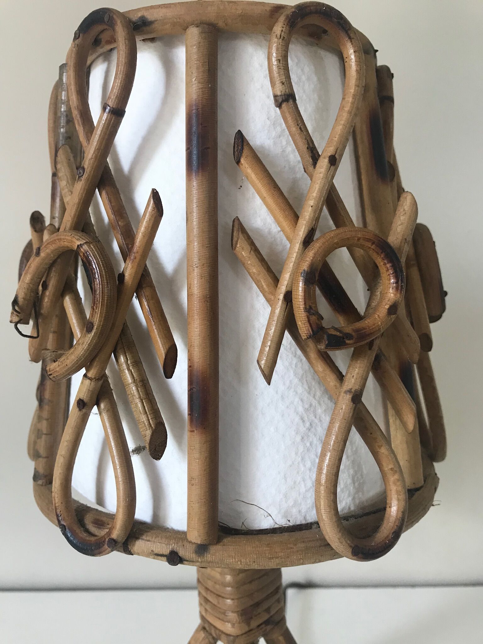 Vintage rattan lamp years 60