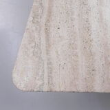 Travertine dining table, 130 x 129 cm