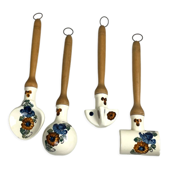 Ustensiles de cuisine vintage bois et céramique