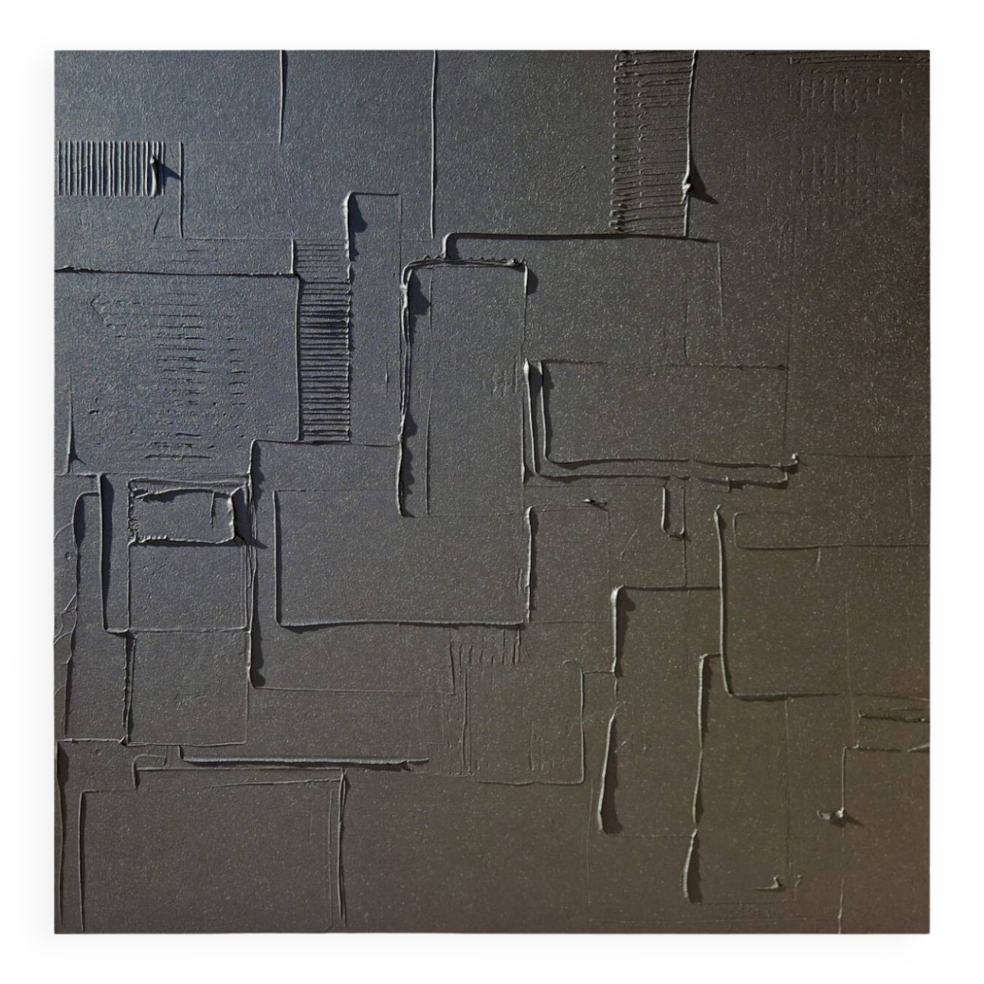 Minimalist monochrome abstract painting black