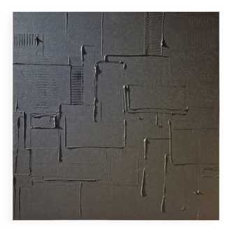 Minimalist monochrome abstract painting black