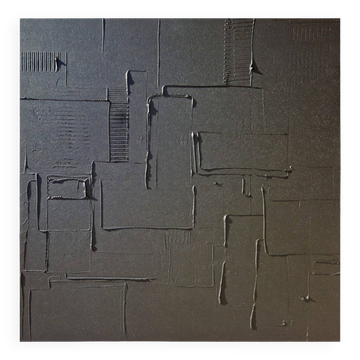 Tableau peinture abstraite monochrome minimaliste noir