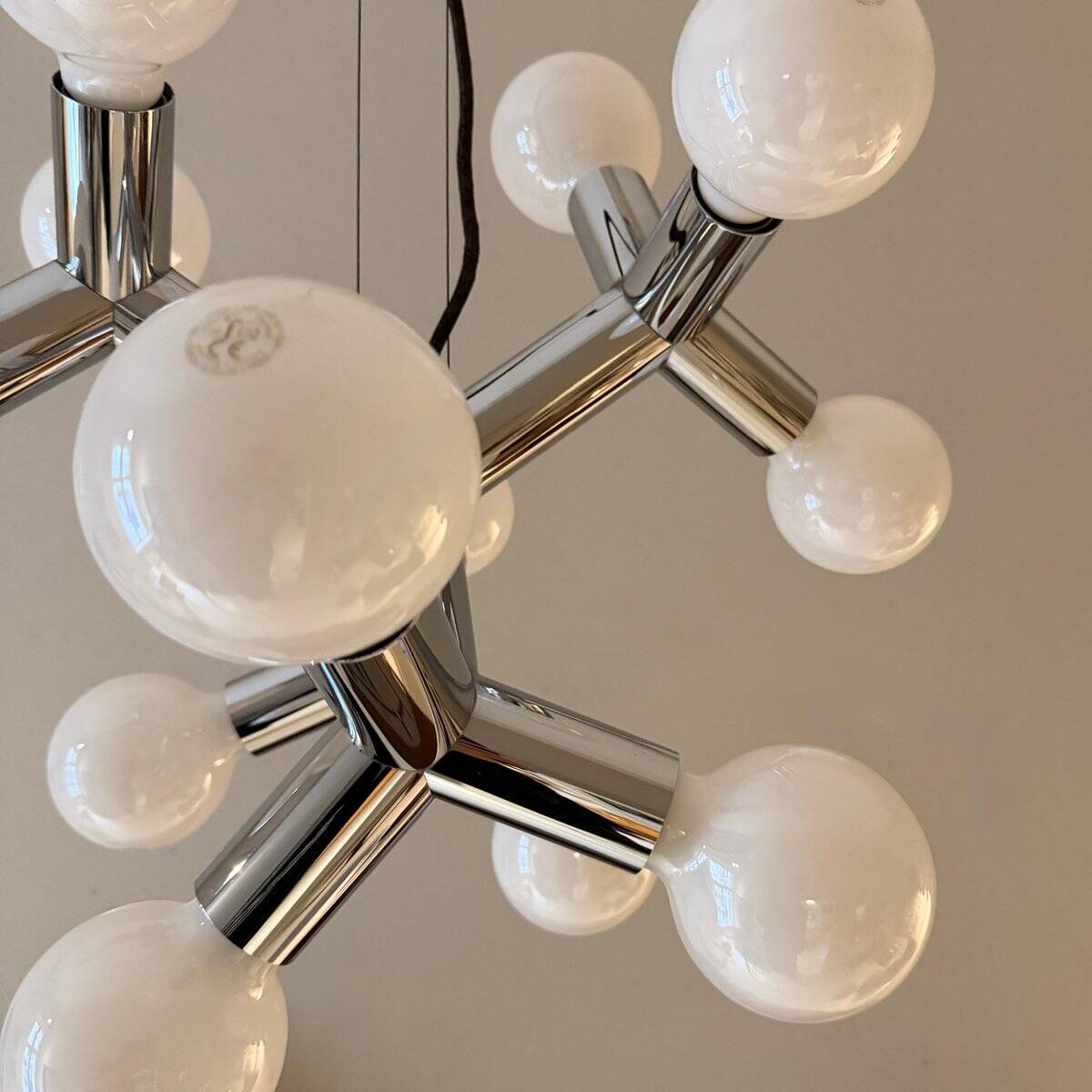 Space Age Atomic Chrome Chandelier by J.T. Kalmar, Germany, 1970