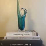Shell crystal art sculpture vase by Paul Kedelv for Flygsfors, Scandinavian glass