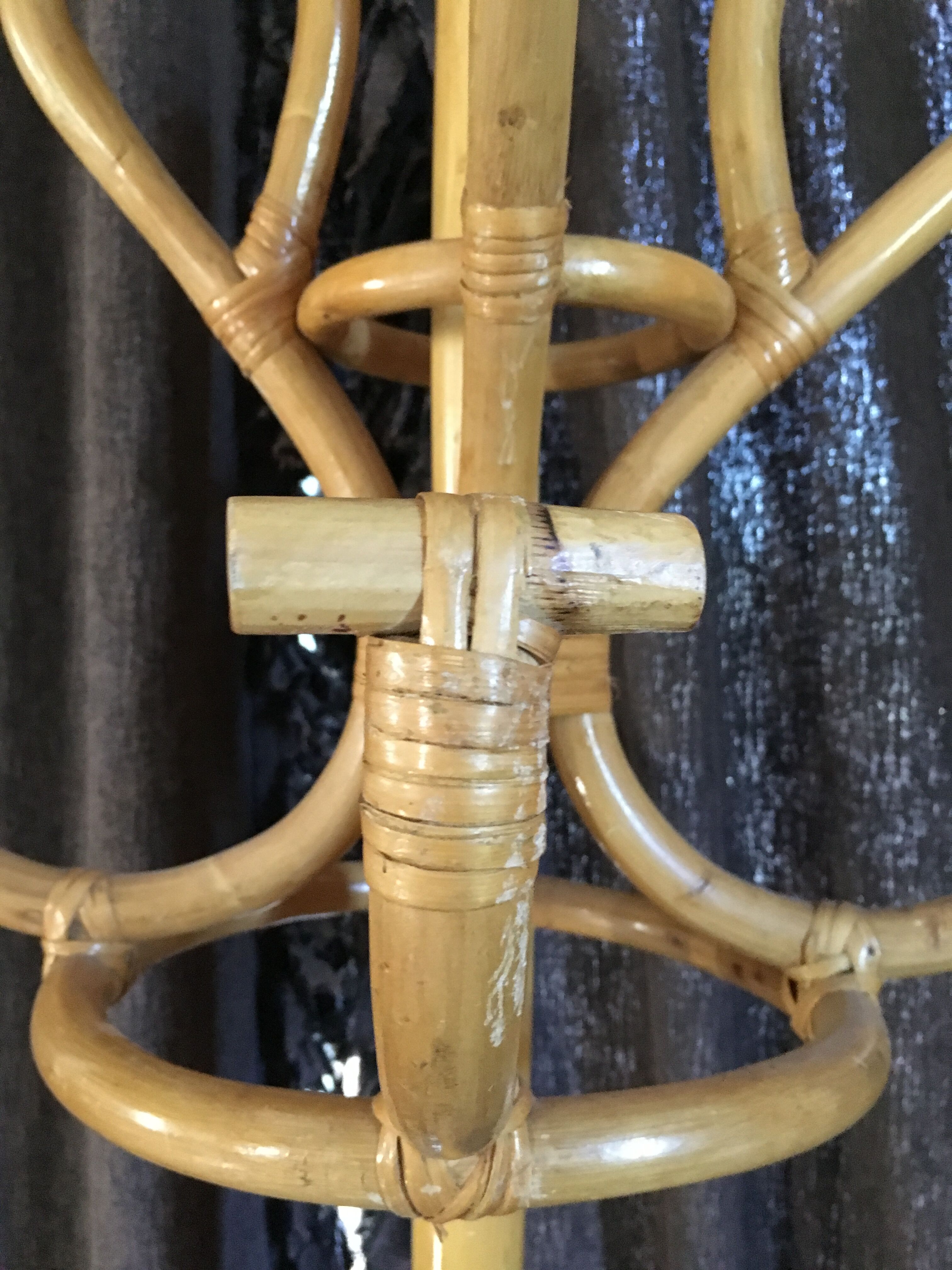 Coat holder Parrot rattan 1970