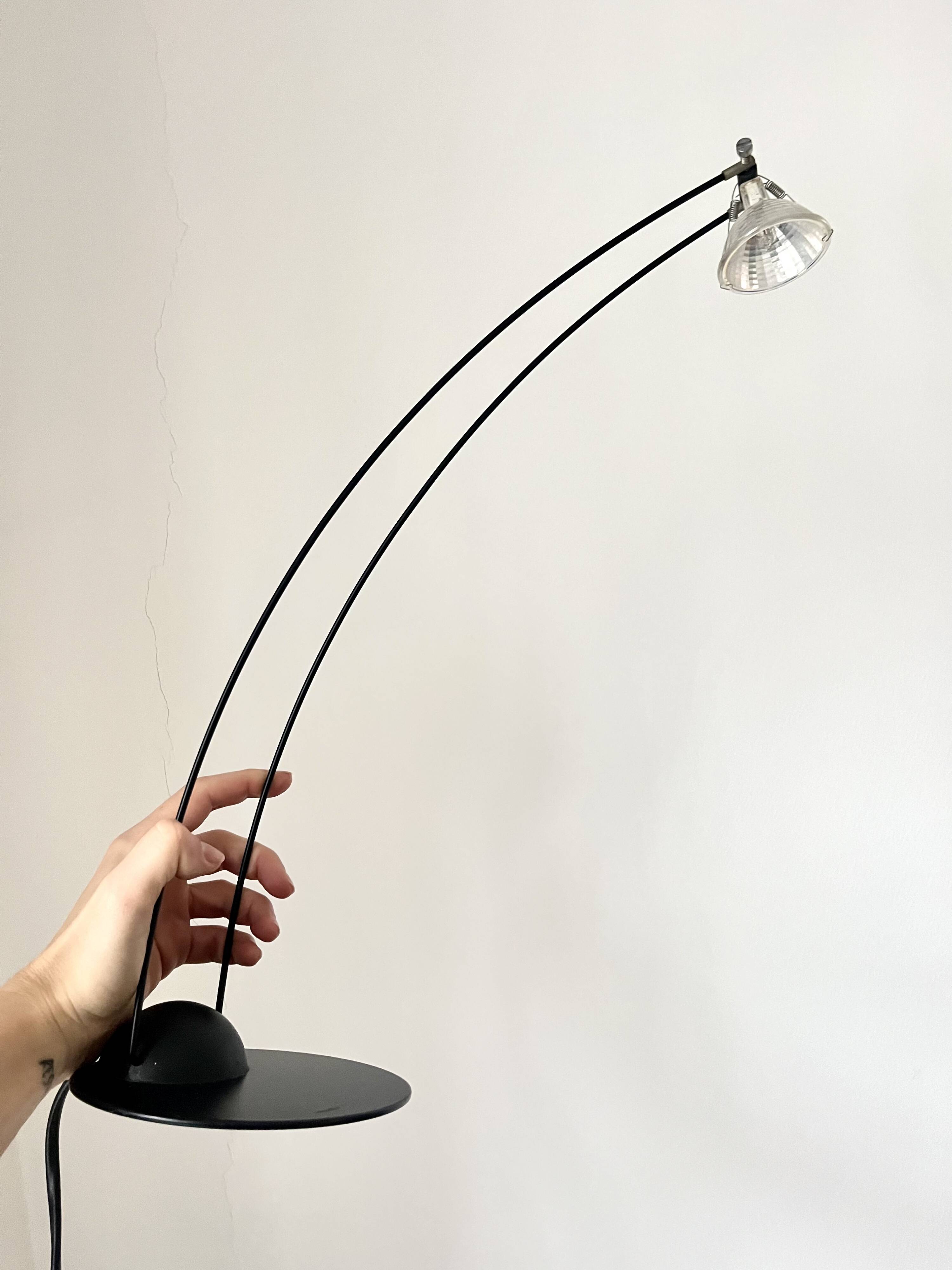 German Vintage Minimalistic table Arc Lamp by Hustadt Leuchten, 1980s