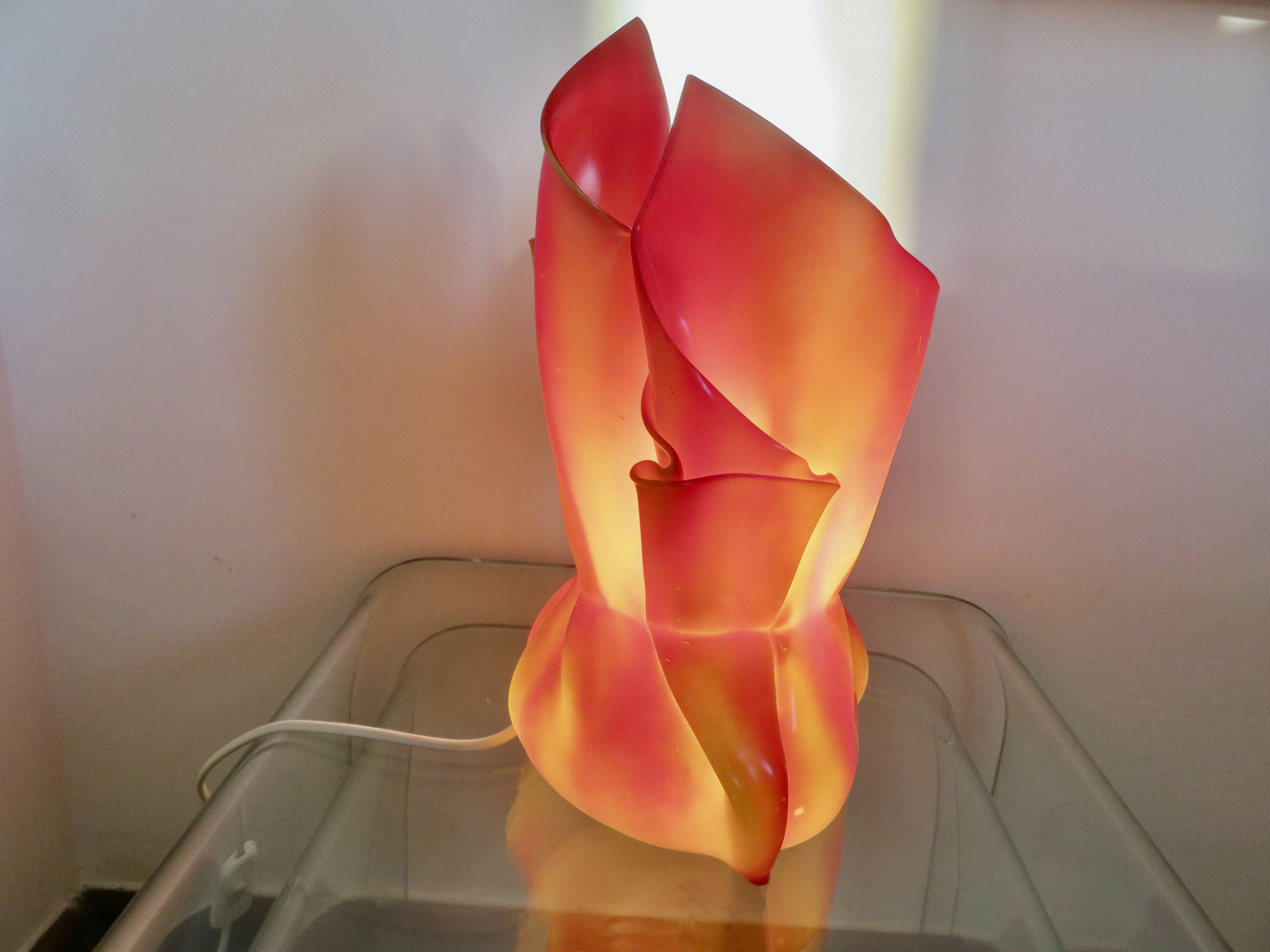 Draped chaplain lamp, Les Exclarares, in polycarbonate, 1980