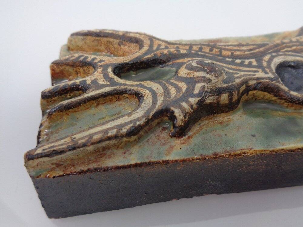 Studio ceramic wall plaque by Gerhard Liebenthron, Germany, 1983