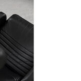 Fauteuil scandinave en cuir noir rare du milieu du siècle par Ire Möbel, années 1970, lot de 2