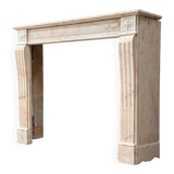 Louis XVI style fireplace in pink marble, circa 1920