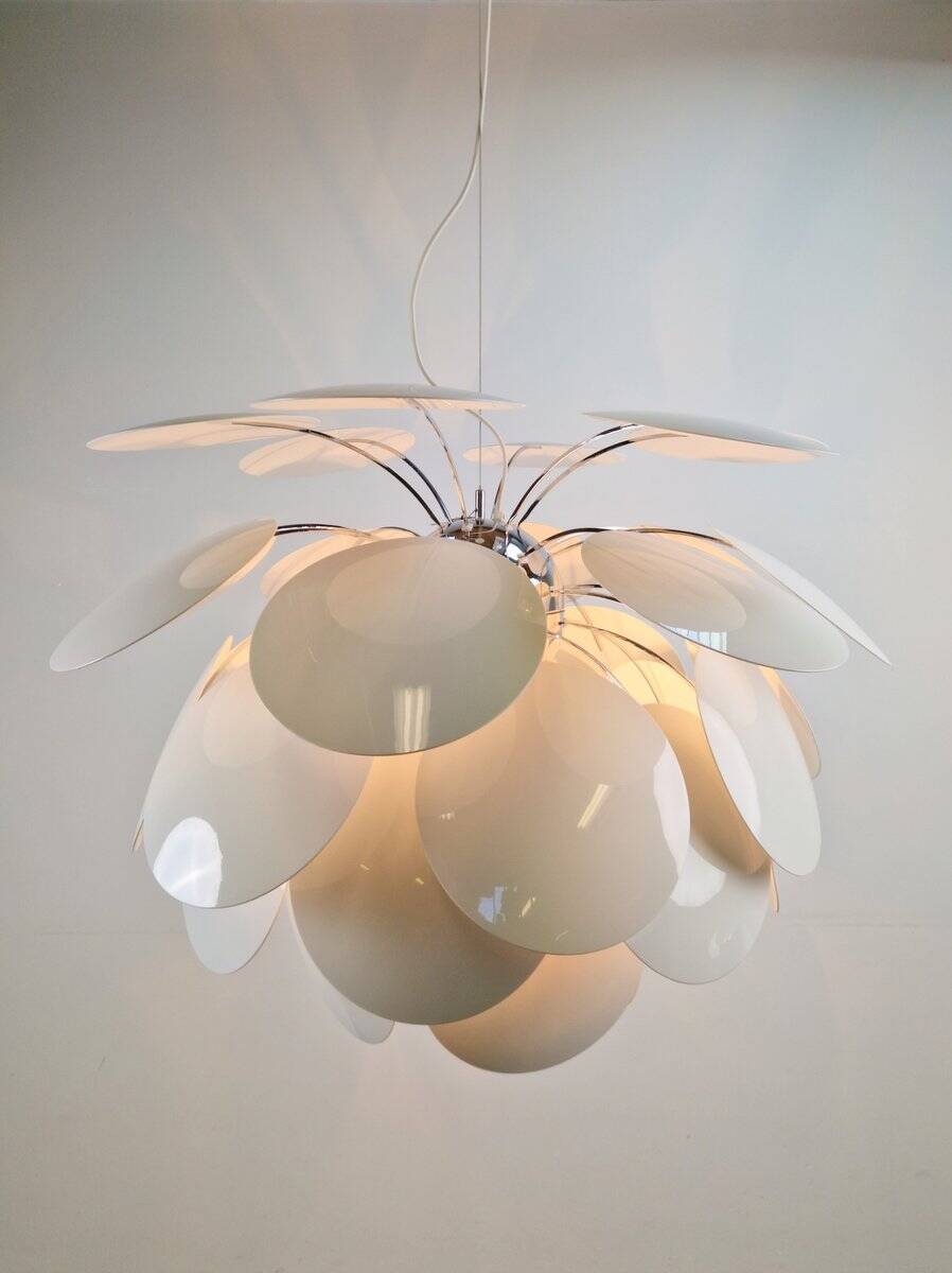 Suspension Discocó blanche par Christophe Mathieu pour Marset, années 2000.