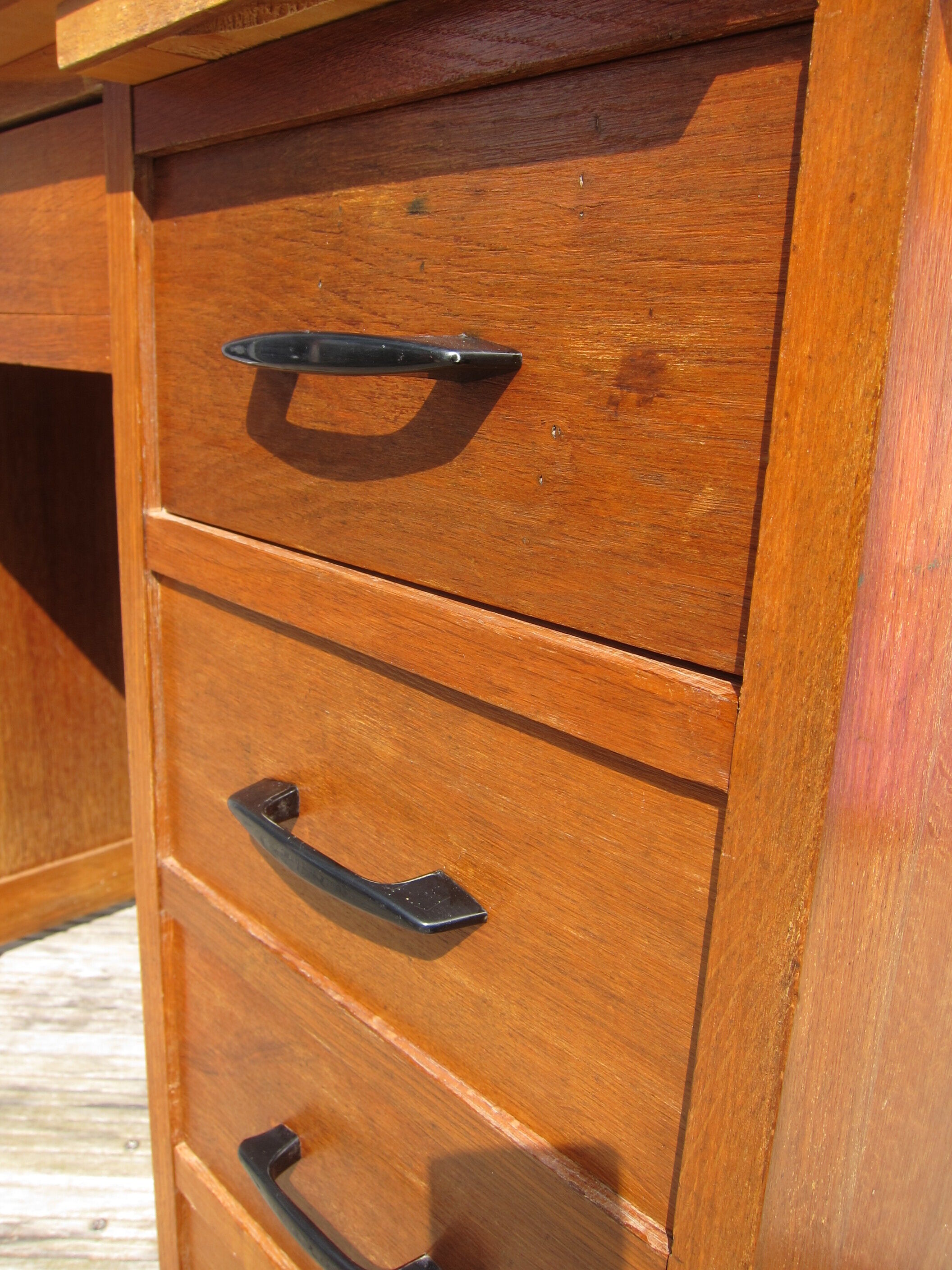 Student desk 1950 black bakelite handles