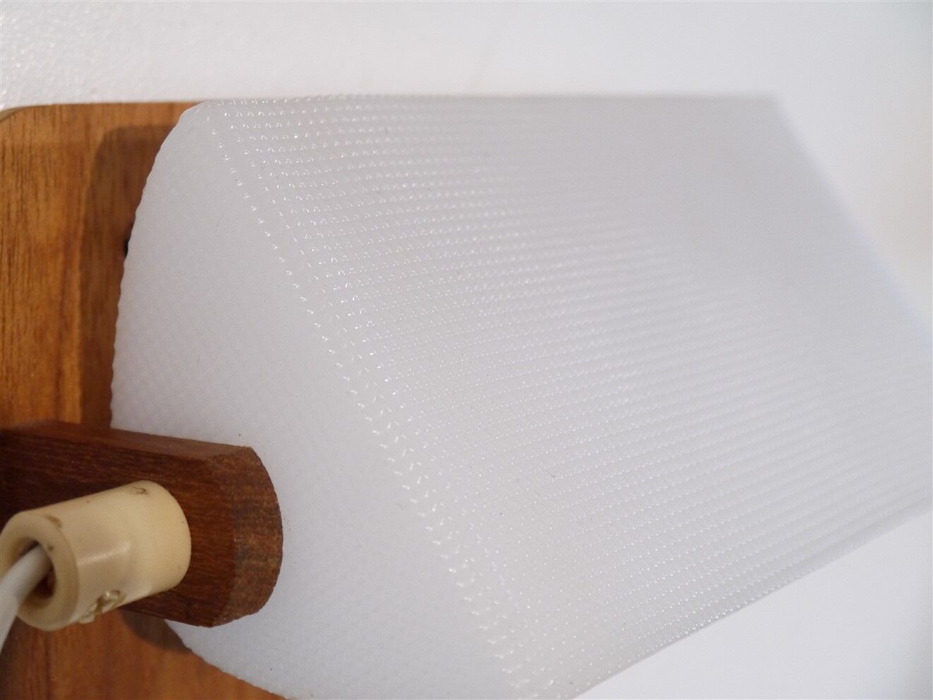 Pair of Scandinavian teak and acrylic wall lamps 1960