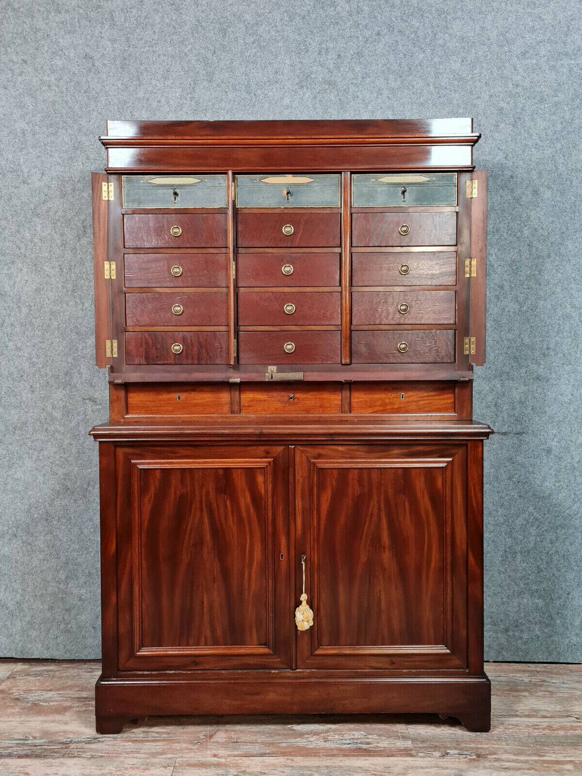 Notary's furniture: Napoleon III period mahogany cabinet