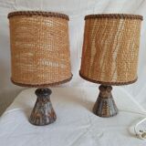 Pair of Courjault ceramic lamps