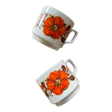 Vintage cups toghana orange flower
