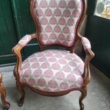 Paire de fauteuils louis philippe en noyer