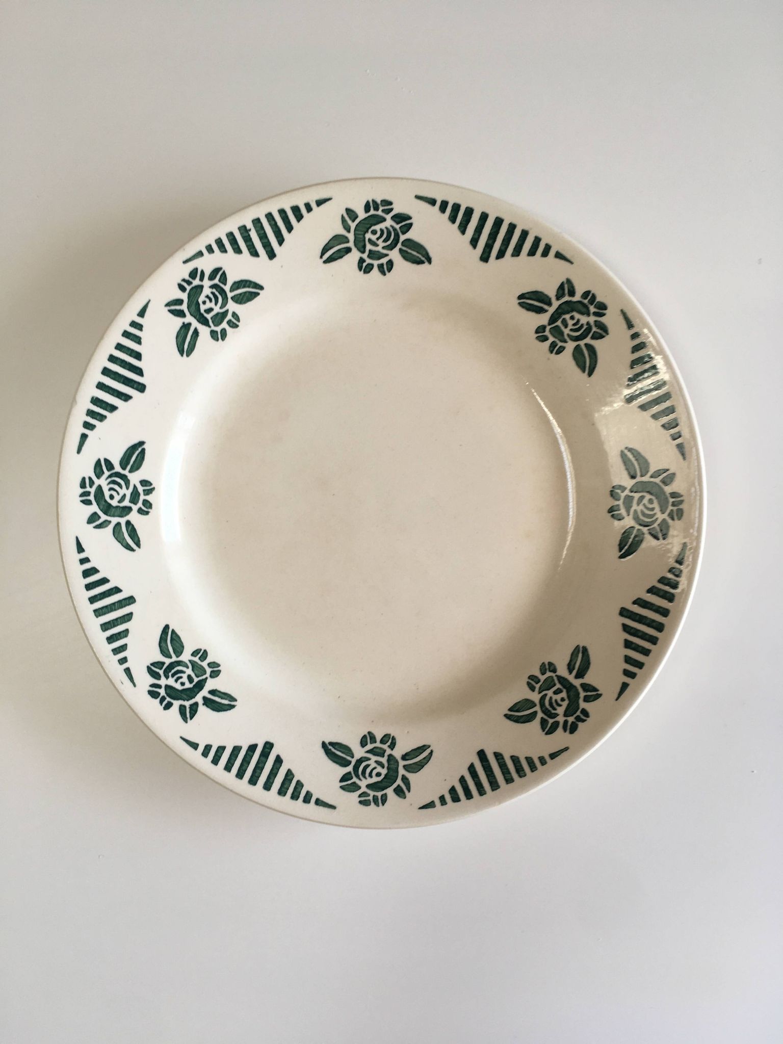 Lot de 6 assiettes en faïence vintage - années 1940-1950