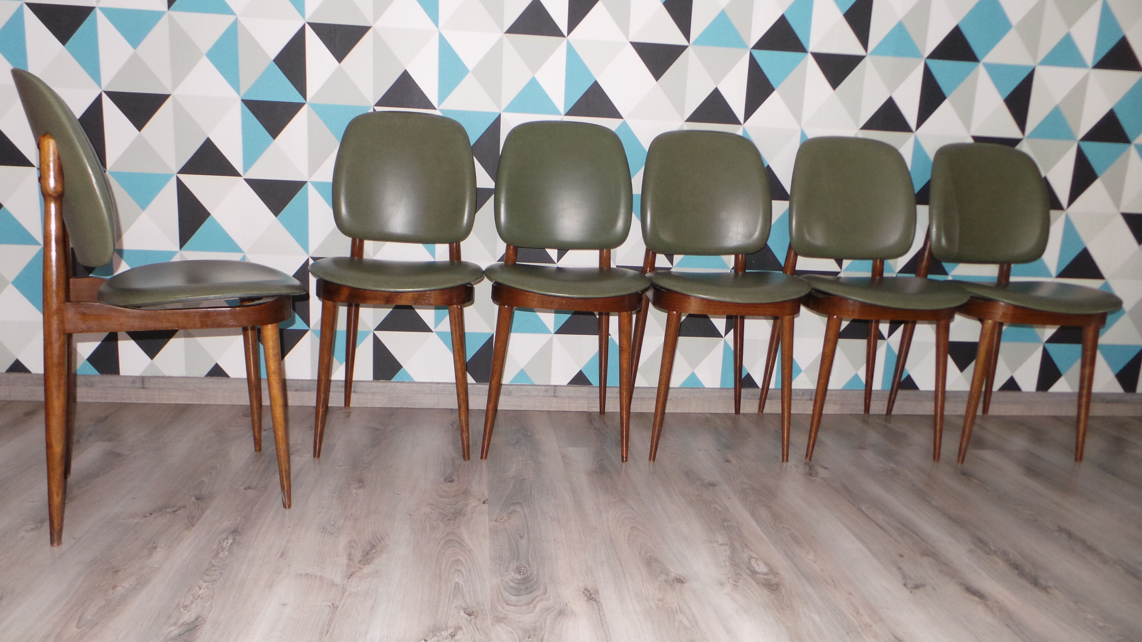 Set of 6 chairs model Pegasus at baumann around 1960