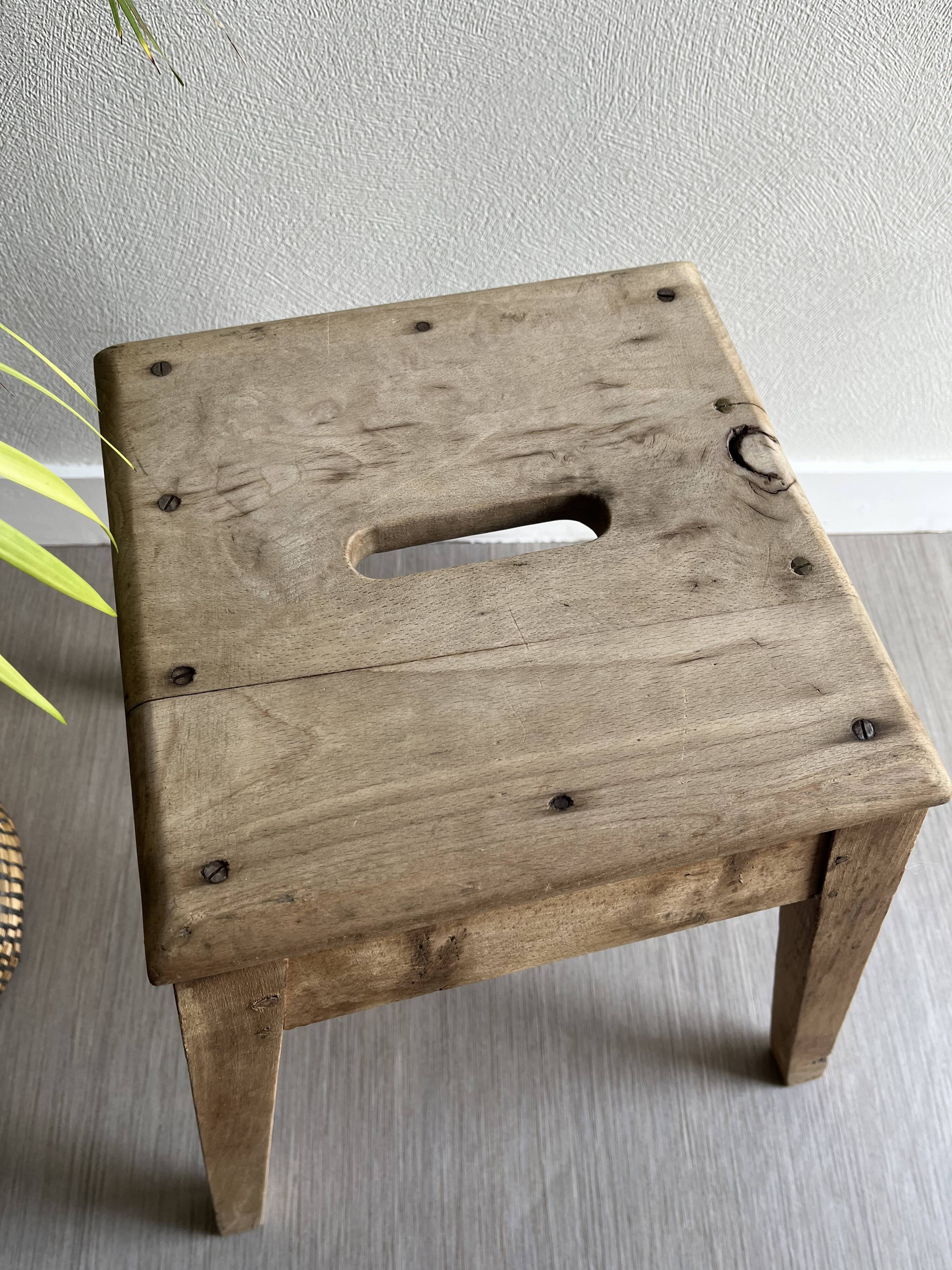 Old wooden workshop stool
