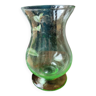 Large emerald bubbled Roman vase