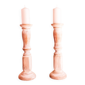 Bougeoirs en bois. bougeoir en bois. lampes en bois. chandeliers en bois.