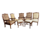 Salon 1900 signed by architect Basilé, 3 armchairs, 2 chairs, 2 ottomans.