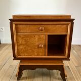 table de chevet en loupe d'orme art déco années 30