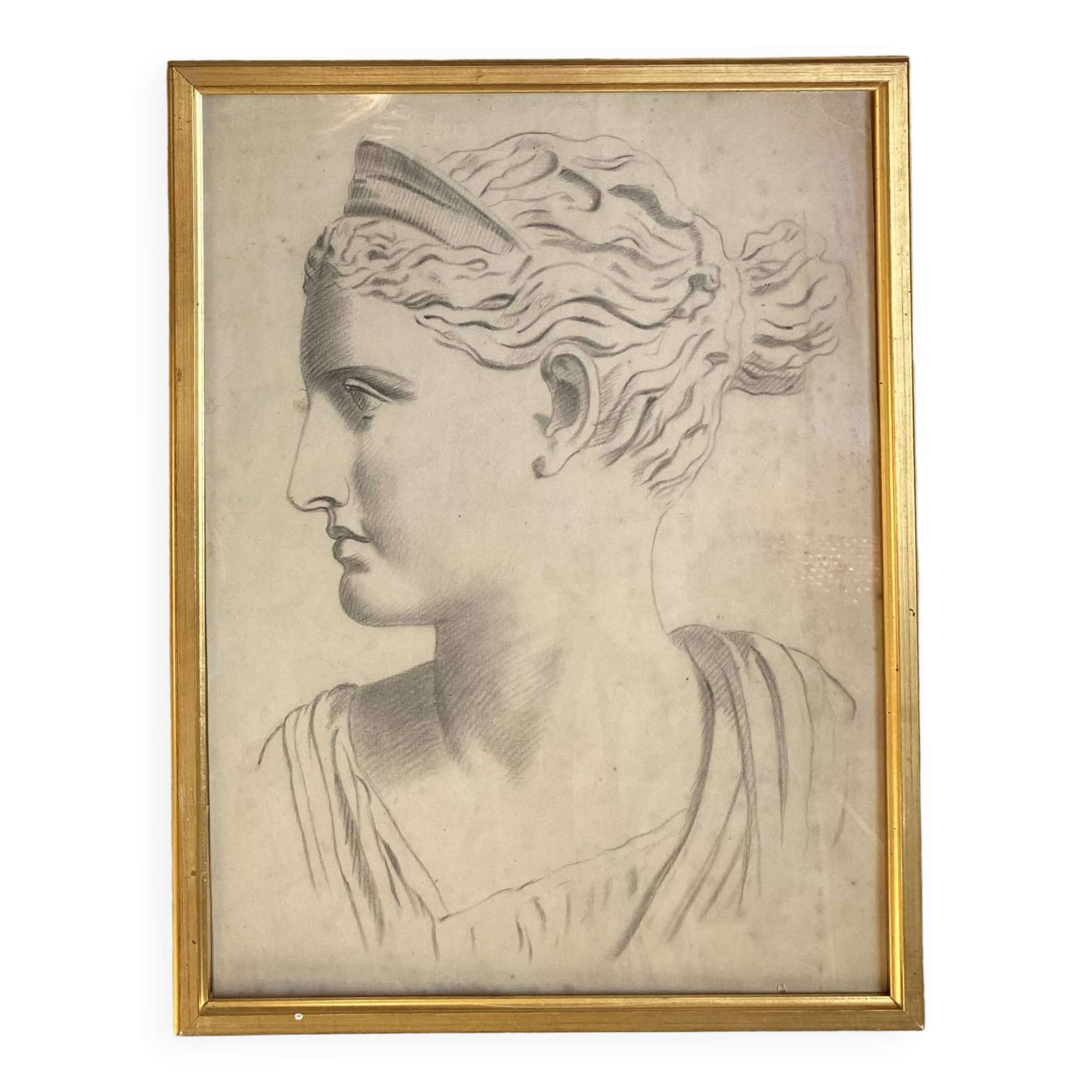 Dessin d’atelier, cadre bois vitré