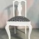 Antique Baroque chair redesigned in Zebra fabric