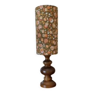 Lampe bois rustique, - seventies