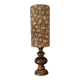rustic wood lamp, vintage seventies lampshade with floral print