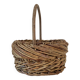 Round wicker and wood basket