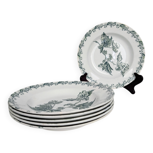 6 assiettes creuses Richelieu - Saint-Amand