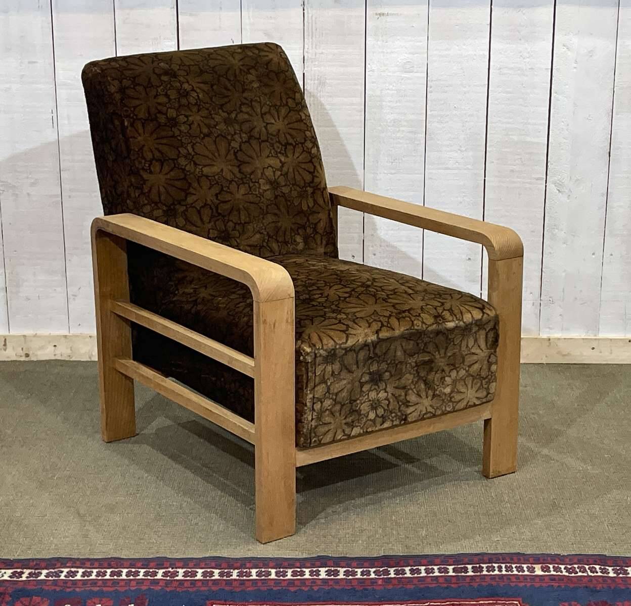1930s Art Deco oak armchair