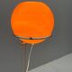 Atomic age Orange glass floor lamp by Tibor Hazi, Hungary, 1973