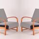 Art Deco Armchairs in Walnut attributed to Thonet, Germany, 1930s, Set of 2