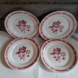 4 assiettes plates Badonviller Art déco