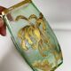 Montjoye Legras vase with frosted green and gold chrysanthemums
