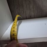 vintage white wall shelf 3 shelf rod with red hooks