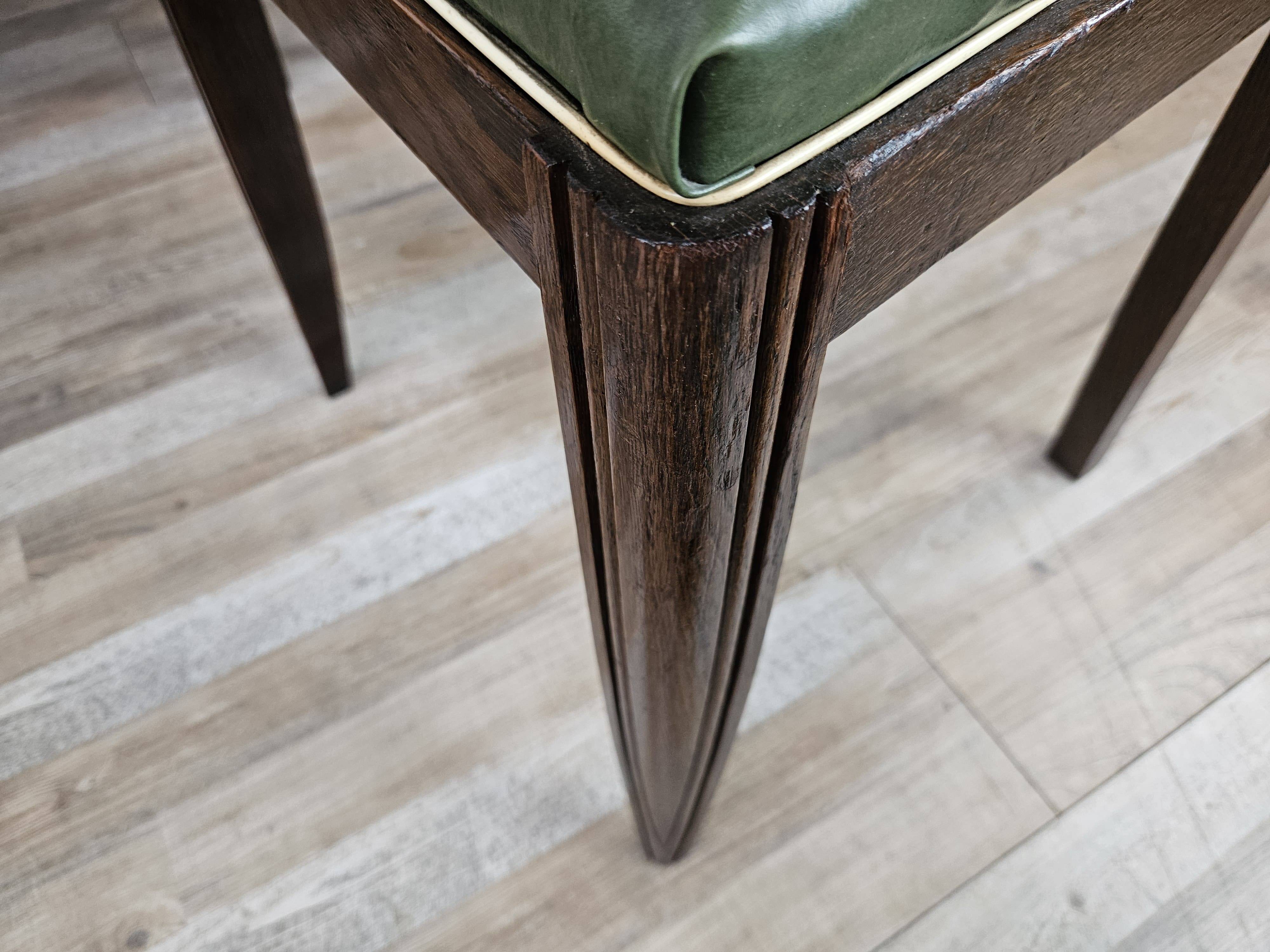 Set of 8 Art Decò oak dining chairs, 1950