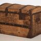 Large antique washed wooden trunk (c.1900) #66