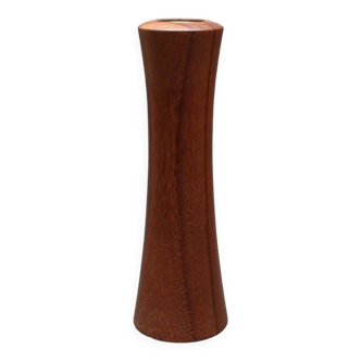 Danish modernist teak vase 1960, Vintage 60s, Scandinavian designer wood decoration