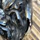 Centerpiece Pair of Peacocks Ceramic Vallauris Iridescent Anthracite Grey