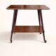Vintage 1950s wooden sideboard – Mid-century style bar table on wheels