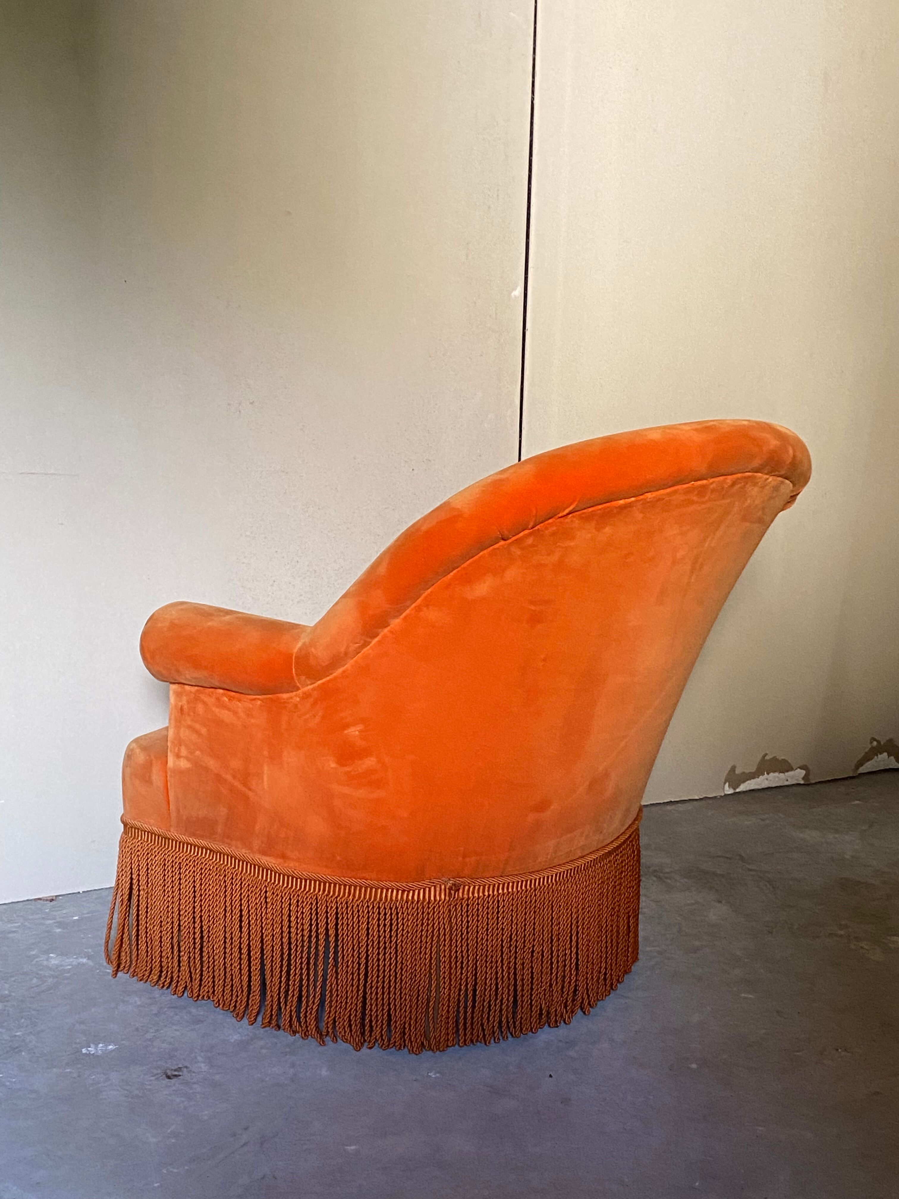Fauteuil crapaud orange